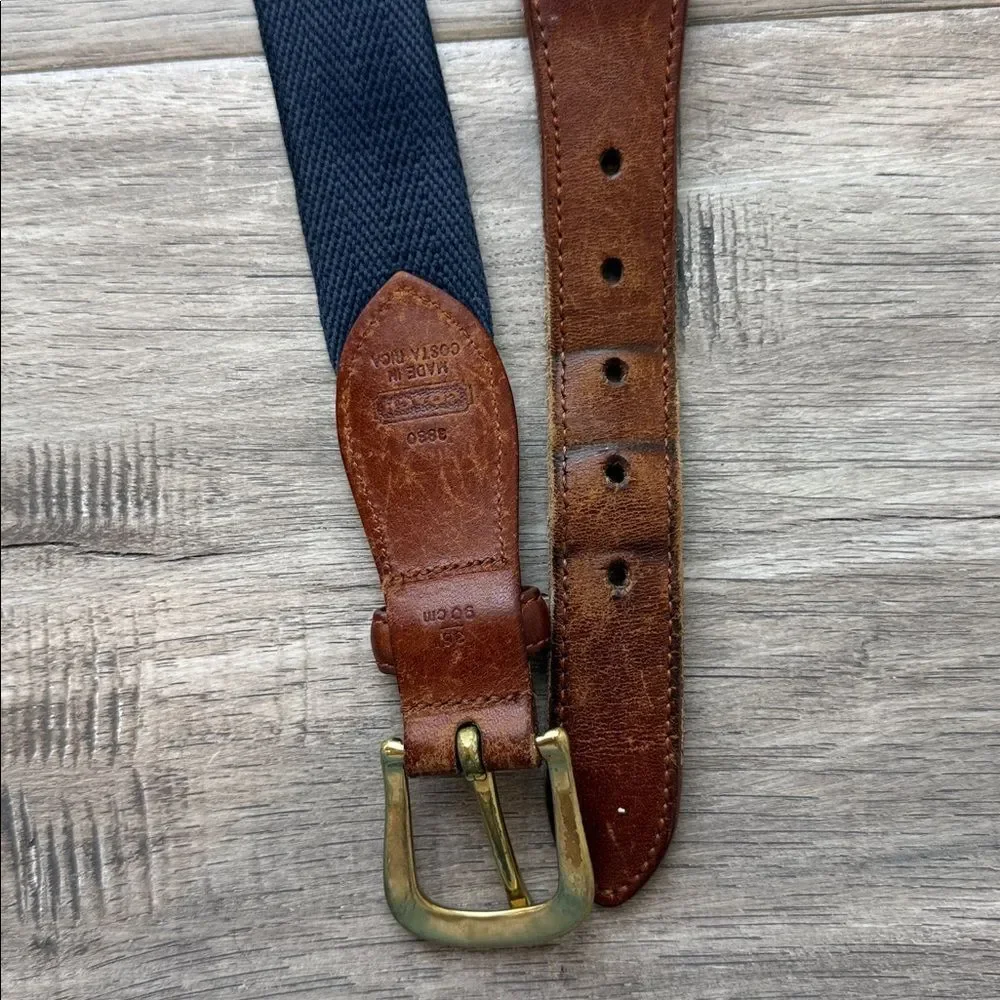 Coach Belt Navy Leather